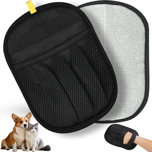 Kikazarru Upgraded 5-Finger Pet Hair Removal Glove for Cats & Dogs, Reusable Electrostatic Pet Hair Remover Gloves, Efficient Pet Grooming Gloves Brush Tool for Furniture, Clothing, Carpet & Couch