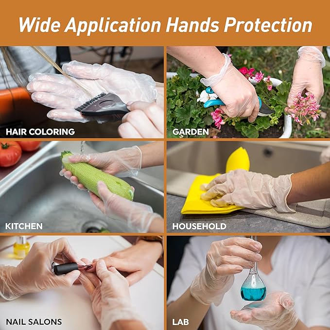 Med PRIDE Vinyl Gloves| Medium Case of 1000| 4.3 mil Thick, Powder-Free, Non-Sterile, Heavy Duty Disposable Gloves| Professional Grade for Healthcare, Medical, Food Handling, and More