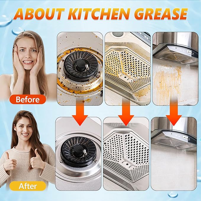 Clean Up Kitchen Oil Stains Spray,Kitchen Spray Cleaner,All-Purpose Cleaning Spray for Kitchens,Multi-purpose Oils Stain Cleaner,Clean Up Kitchens Oil Stains(240ml/8.45oz)