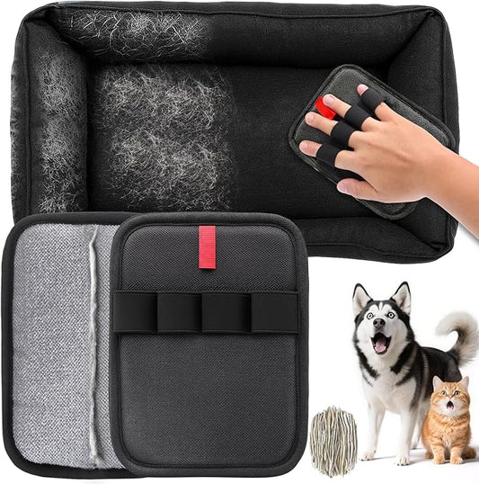 BABORUI Pet Hair Removal Glove - 2 Pack Electrostatic Gloves Pet Hair, Remover Glove Lint Rolls into Strips, Cat and Dog Hair Remover Tool for Furniture, Car, Couch, Carpet, Clothes