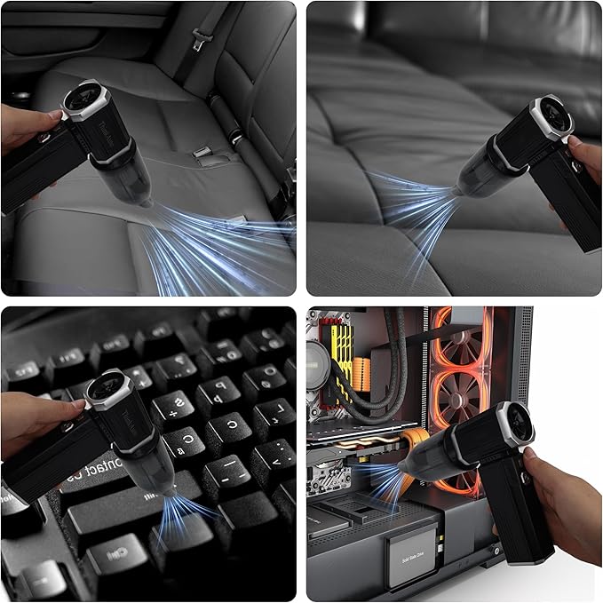 ThinkAuto Compressed Air Duster, Super Powerful 180,000 RPM Turbo Fan, Stepless Speed Adjustable Blower and Vacuum, for Car, Keyboard, Home, and Outdoor Dust Removal