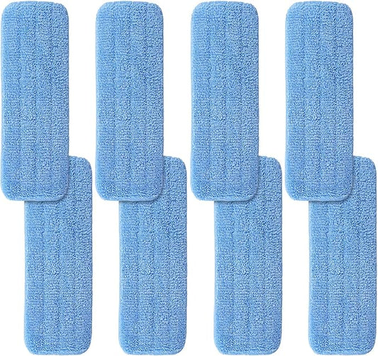 12" Microfiber Pad for Rubbermaid Commercial 12 Inch Mop Head - 8 Pack Replacement Wet & Dry Commercial Reusable Cleaning Mop Refills Fit for Any Microfiber Flat Mop System 12"