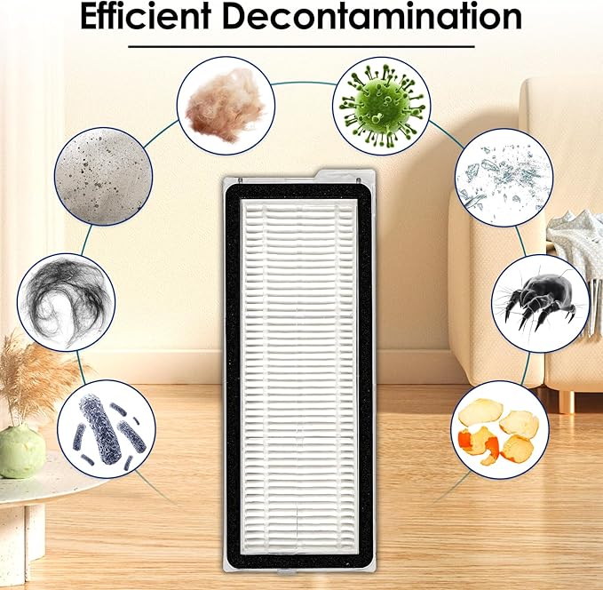 (5 Pack) QV 35S Replacement HEPA Filters Compatible with Roborock QV 35A, QV 35S, Qrevo MaxV, Qrevo S, Qrevo Plus, Qrevo Pro, Qrevo Curv Robot Vacuum, Filters Accessories Kit, Vacuum Filters