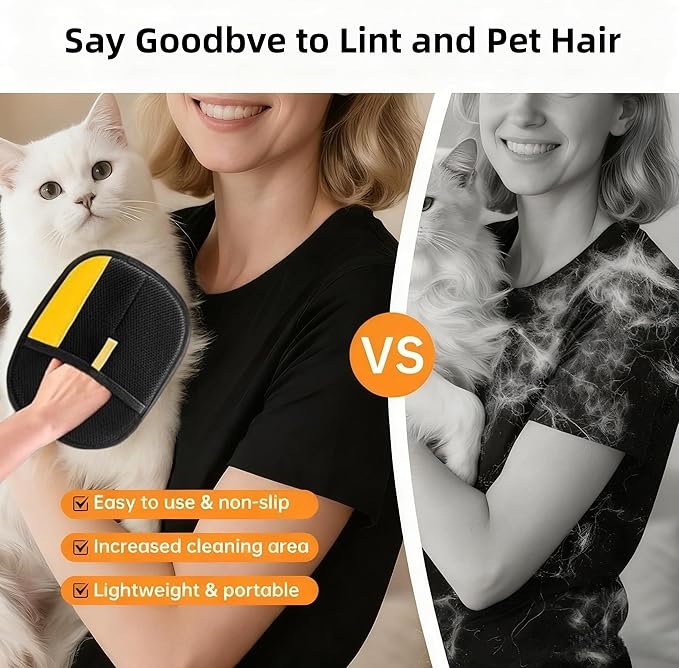 Sibkuy Cat Hair Remover Furniture,Electrostatic Pure Path Pet Dog Hair Remover Glove for Dogs Cats,Reusable & Washable Yomi Pet Hair Removal Gloves for Furniture Clothes, Couch, Carpet, Car Seat, Bed