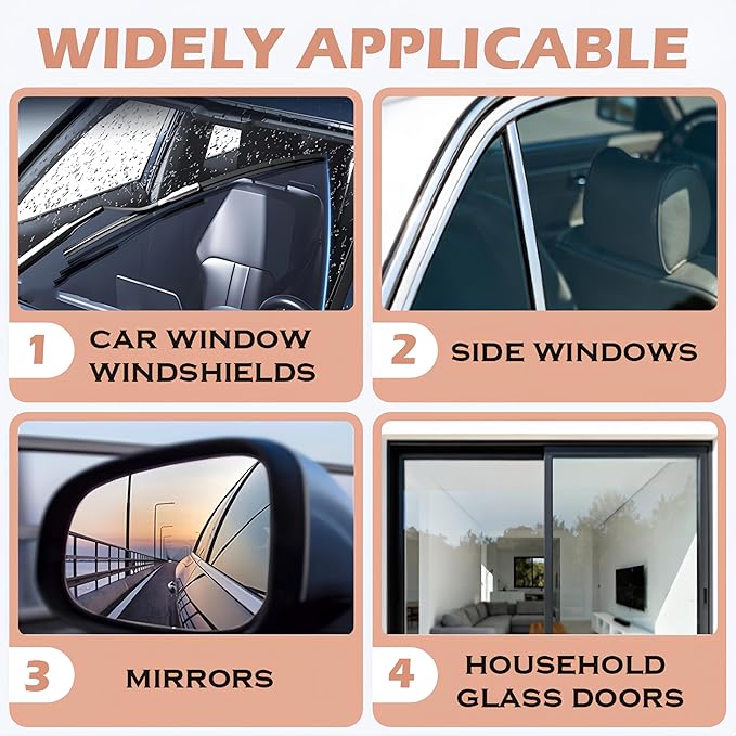 Oil Film Remover for Car Windshields and Windows, New Car Glass Oil Film Cleaner for Paint/Wheels Improve Driving Visibility Universal Anti-Rain Fog Glass Brush (2, Black)