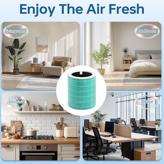Core 600S Replacement Filter Compatible With Levoit Core 600s, 3-In-1 High-Efficiency Filter And Activated Carbon Filter, Part#Core 600S-Rf for Home Dust/Smoke Odors/Pet Dander Removing, 2Pack, Green