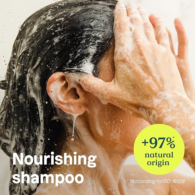 ATTITUDE Nourishing Hair Shampoo, EWG Verified, For Dry and Damaged Hair, Naturally Derived Ingredients, Vegan and Plant Based, Grapeseed Oil and Olive Leaves, 16 Fl Oz