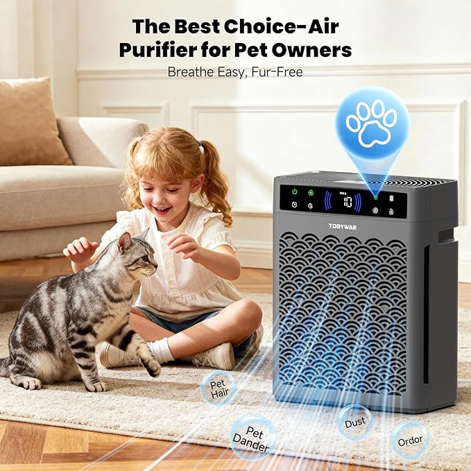 Air Purifiers for Home Large Room Up to 2200 Ft², HEPA Air Purifier for Home with Washable Pre-Filter, Fragrance, Air Cleaner for Pet Hair in Bedroom, Dorm Room, Office