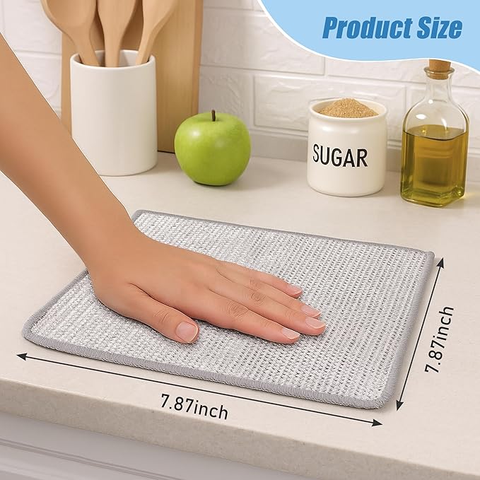 50pcs Non Scratch Wire Dishcloth, Multipurpose Wire Dishwashing Rags for Wet and Dry, Reusable Stainless Steel Cleaning Cloth, Kitchen Metal Dish Cloths for Washing Dishes Sinks, Dishes, Stove Top