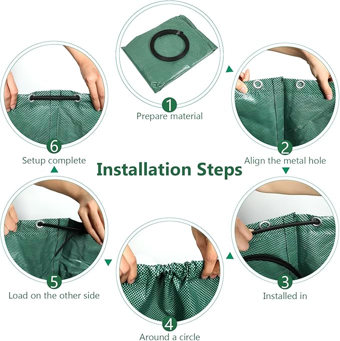 3 Pack 72 Gallon Reusable Yard Waste Bags Heavy Duty Lawn and Leaf Bags Yard Waste Container Garden Grass Bags