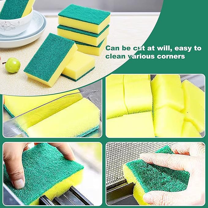 Individually Wrapped Sponges, Kitchen Dishwashing Sponge Bulk, Non Scratch Dishes Scouring Pad Dishcloth, Odor-Free Sponge Wipes for Household Cleaning Dishes Travel Apartments (40 Pack)