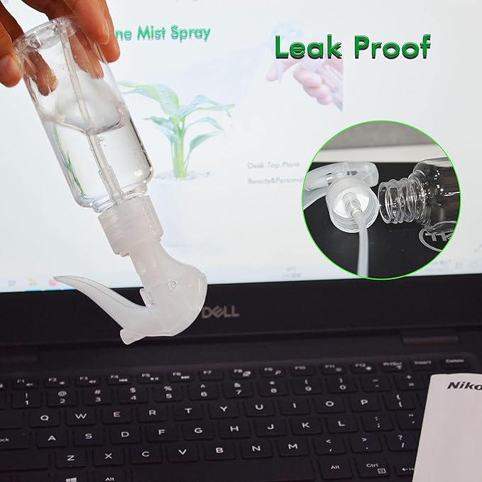 Small Spray Bottles, Hair Spray Bottle 3.5oz/100ml Clear Plastic Fine Mist Travel Size Mini Empty Bottle Set Refillable Reusable Liquid Container for Essential Oils Water Squirt (2 Pack)