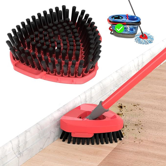 Upgraded Scrub Brush Head, Compatible with O Cedar Mop 2 Tank System ONLY, All Bristles & Angled Scrubber Mop Head for Better Corners Cleaning Brush Along Walls Deck Bathroom Kitchen - 1 Pack
