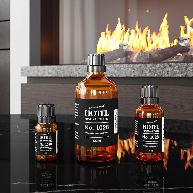 AirScent Hotel Diffuser Oil No. 1028 Inspired by The Seamless Hotel Scent - Premium Fragrance Oil for Ultrasonic and Waterless Diffusers and Crafting - 120 mL, 4 fl oz Glass Bottle with Dropper