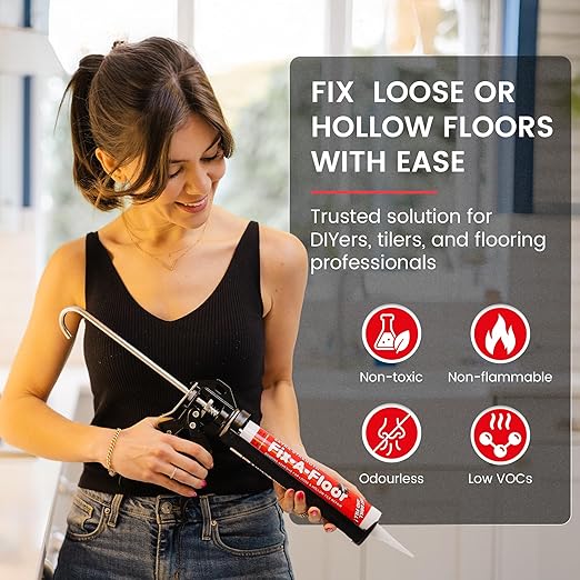The Original Fix-A-Floor Loose Tile Repair Adhesive - Tile, Porcelain, Ceramic, Marble, Stone & Wood Floor Repair Adhesive - 1 Gallon Jug