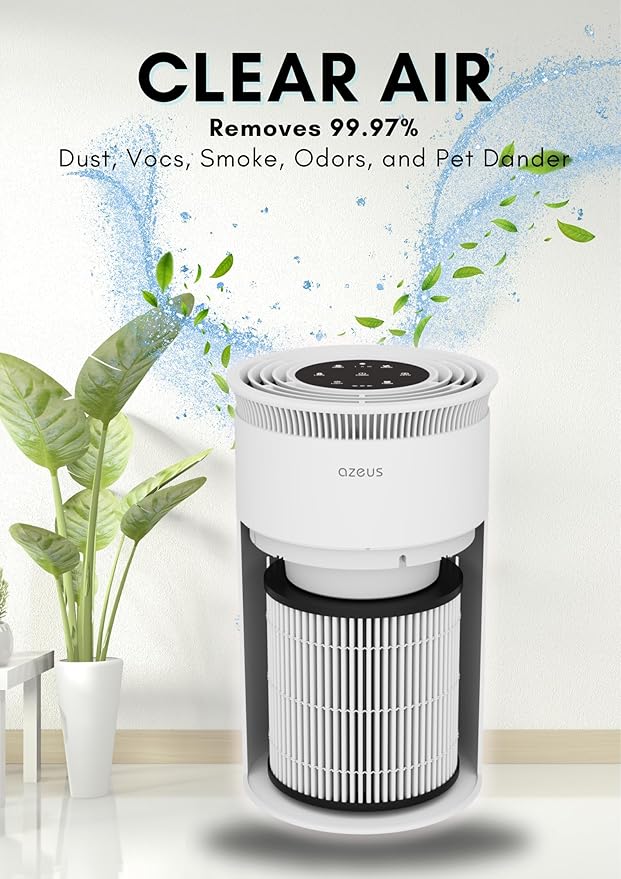 True HEPA Air Purifier (C8) 3-Stage Filtration System, 360° Air Intake, Ultra-Quiet, Ideal for Large Rooms, and Ozone Free (Medium)