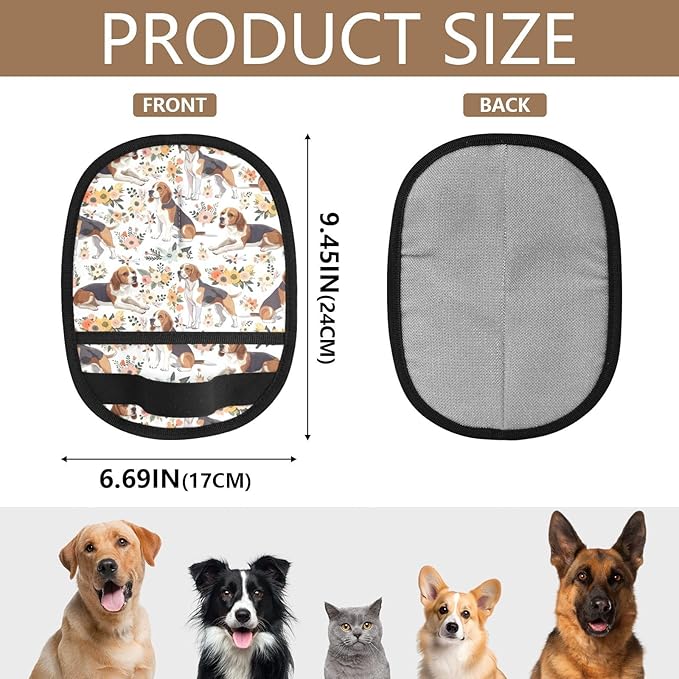 I·D Good Figure Pet Grooming Gloves Reusable Dog & Cat Hair Remover for Furniture, Car Interiors Multi-Surface Deshedding Tool for Carpets, Bedding & Home Cleaning