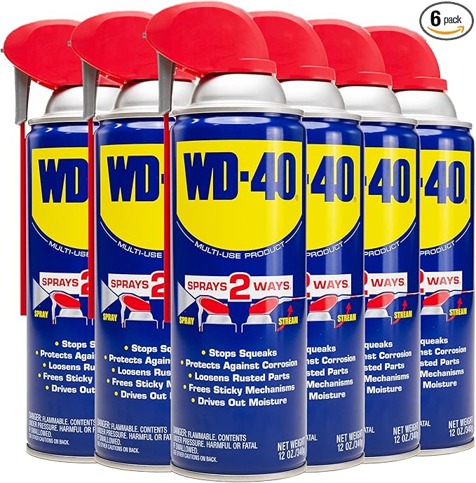WD-40 Original Formula, Multi-Use Product with Smart Straw Sprays 2 Ways,12 OZ [6-Pack]