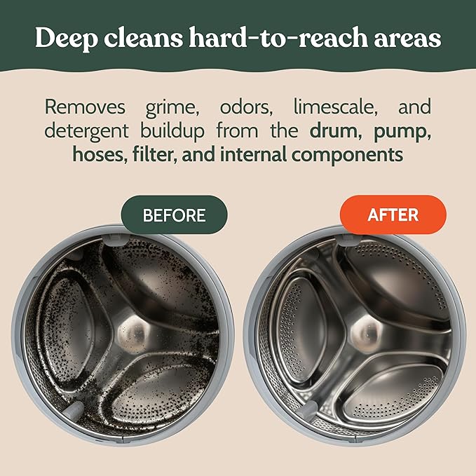 Roobi Washing Machine Cleaner Tablets compatible with Whirlpool. Deep Clean Formula Eliminates Odor, Residue & Build-Up. Carbon-Neutral & Septic-Safe 24-Pack Cleaning Tablets.
