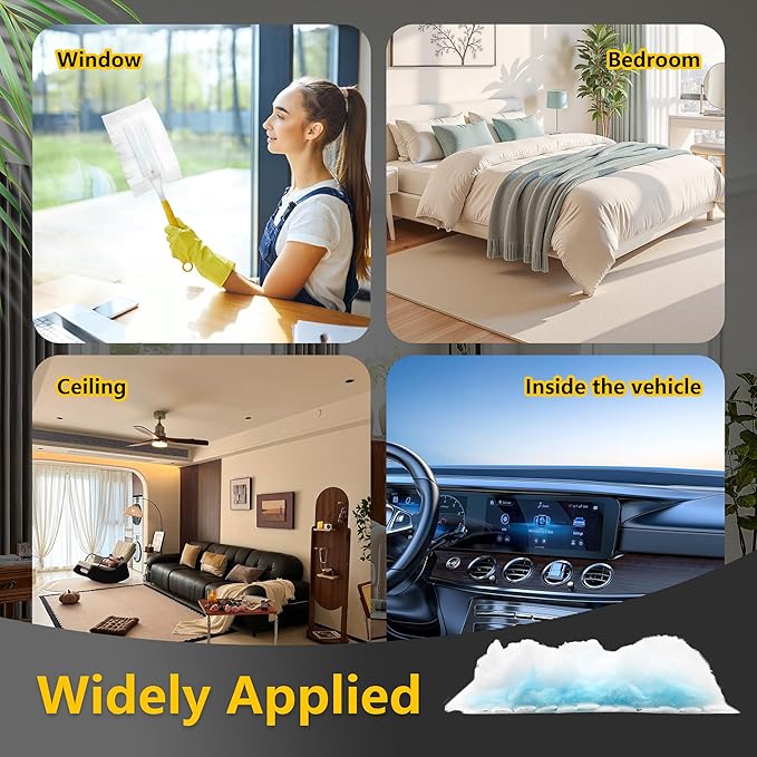 30 Count Duster Refill Compatible with Dusters Handle 180° Multi-Surface Duster Replacement Electrostatic Dust Removal Kit for Cleaning Electronics Blinds Furniture Car Ceiling Fan Cleaner