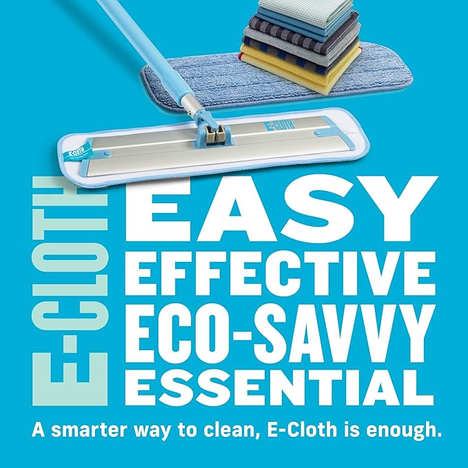 E-Cloth 10-pc Home Cleaning Combo Set, Microfiber Cleaning Supplies Includes Reusable Microfiber Cleaning Cloth and Mop for Floor Cleaning, Washable and Reusable, 100 Wash Promise