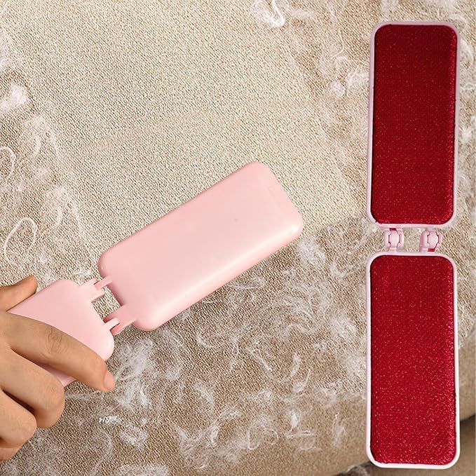 Reusable Lint Brush - Foldable Portable Travel Clothes Cleaner, Compact and Dust Remover | Small Pet Removal Tool, Multifunctional Fabric Brush for Baby Garments, Pet, or Daily Laundry,