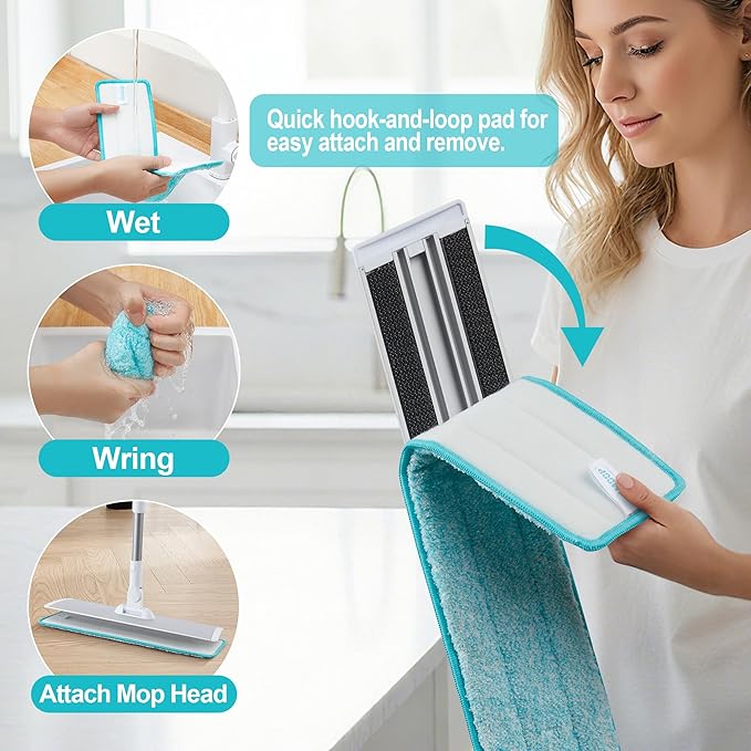 JOYMOOP 18 Inch Commercial Dust Mop for Hardwood Floors, Heavy Duty Industrial Wet Dry Mops with Telescopic Handle, Includes 3 Microfiber Mop Pads