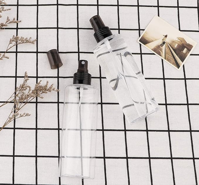 Yebeauty Empty Spray Bottles for Essential Oils, 4oz Refillable Clear Plastic Misting Spray Bottles Atomizer Fine Mister Spray Bottle for Beauty Products, Cleaning, Pack of 2