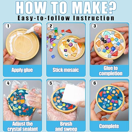 OOTDART Mosaic Crystal Grout, Mosaics Tile Tools, Mosaic Tile Accessories – Essential for Handmade Grouting and Perfect for DIY Craft Projects (Azure, 4.5oz)