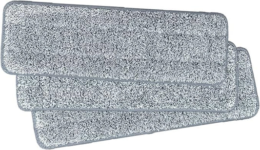 Micro Flat Mop 3-Pack Mop Replacement Head Refills - Microfiber Cleaning Pad - Use Wet or Dry - Reusable and Machine Washable Floor Mop Pads (3-Pack)