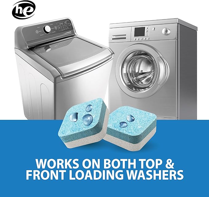 SANI 360° Washing Machine Cleaning tablets, 12 pack is Formulated with Enzyme, Deep Cleans and Deodorizes Front and Top Loading Washers use up to 1-year supply Unscented