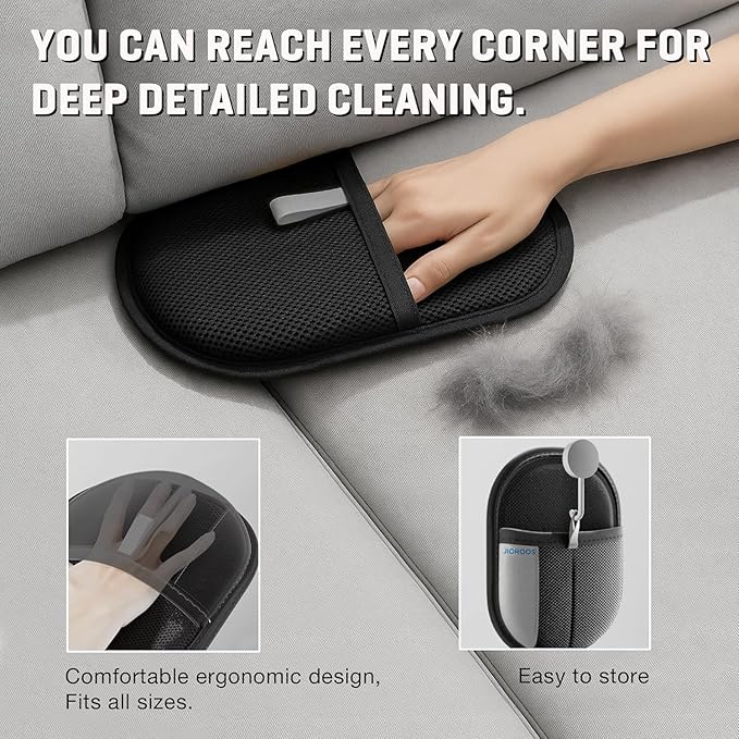 MyPera Pet Hair Remover Gloves for Cats & Dogs, Electrostatic Pet Hair Removal Gloves Brush for Pets Hair, Upgraded Animal Fur Removal Tool, Reusable Cats & Dogs Grooming Gloves for Hair Removal (2)