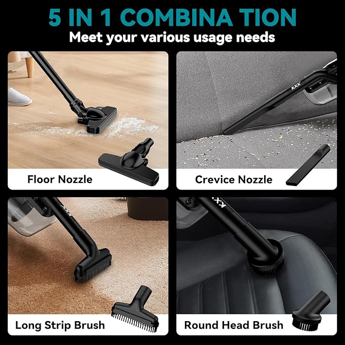 Cordless Vacuum for Makita 18V Battery, 5 in 1 Handheld Electric Vacuum Cleaner with 500W Powerful Motor, 46 CFM Portable Hand Vacuum with Filtration HEPA for Floor, Carpet, Car (Battery Not Included)