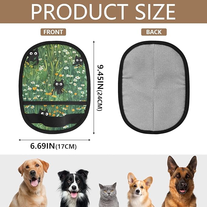 I·D Good Figure Pet Grooming Gloves Reusable Dog & Cat Hair Remover for Furniture, Car Interiors Multi-Surface Deshedding Tool for Carpets, Bedding & Home Cleaning