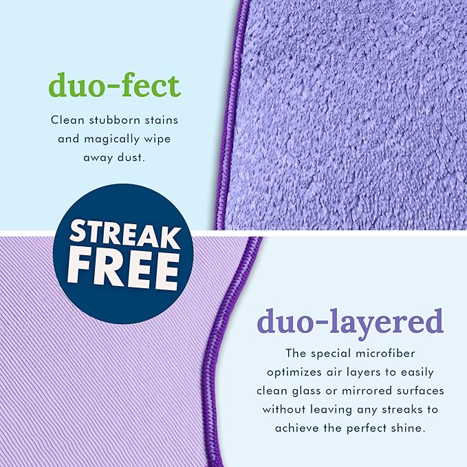 persik Pure-Sky Ultra Microfiber Cleaning Glove – JUST ADD Water No Detergents Needed - 2-in1, Combination for Glass and Multipurpose – Streak Free Magic Window Polishing Glove - Removes Stains, Dust