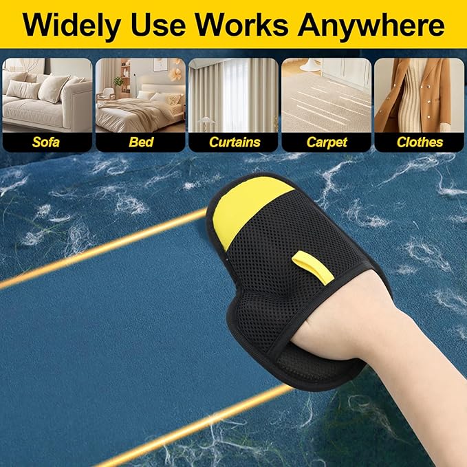 CONAMEI Pet Hair Removal Glove for Dogs and Cats,2 PCS Upgraded Double Sided Electrostatic Pet Hair Removal Gloves,Reusable Pet Cat Dog Hair Remover Gloves for Couch,Carpet,Bed Sheets,Blankets,Clothes
