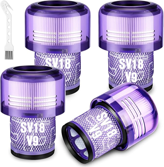 V9 SV18 Filter Replacement for Dyson Digital Slim SV18 Spare & V9 Motorbar Cordless Vacuum, Part No. 970612-01 for Dy-son V9 Filter, 4 Pack