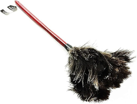 AAYU Premium Professional Feather Duster 21" | Natural Handheld Duster for Cleaning & Feather Mopping | Genuine Ostrich Feather with Long Wooden Handle | Eco-Friendly & Reusable (50 cm)