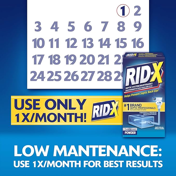 Rid-X Septic Tank Treatment Enzymes, Powder + Septi Pacs 6 Month Supply (3 Month Supply Septi-Pacs, 3.2oz + 3 Month Supply Of Powder, 29.4 oz)