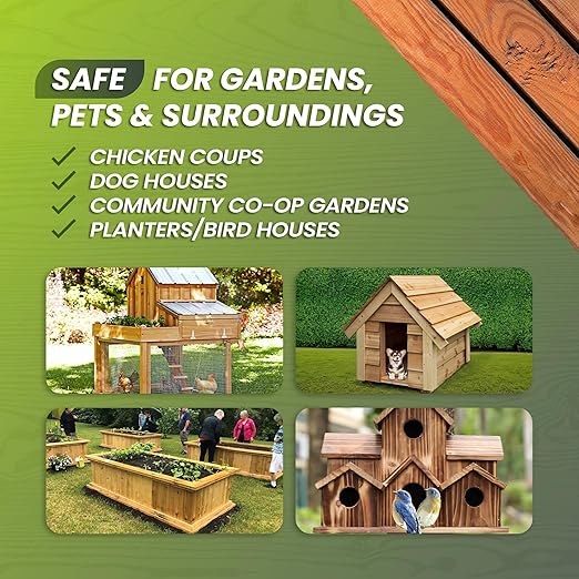 64oz Garden Box Sealer - Covers 37.5 to 187.5 sq ft., Ideal Garden Bed Sealer - Wood Waterproofing, Food Safe Sealant - Wood Sealant That Protects Against Sun, Water & Weather Damages