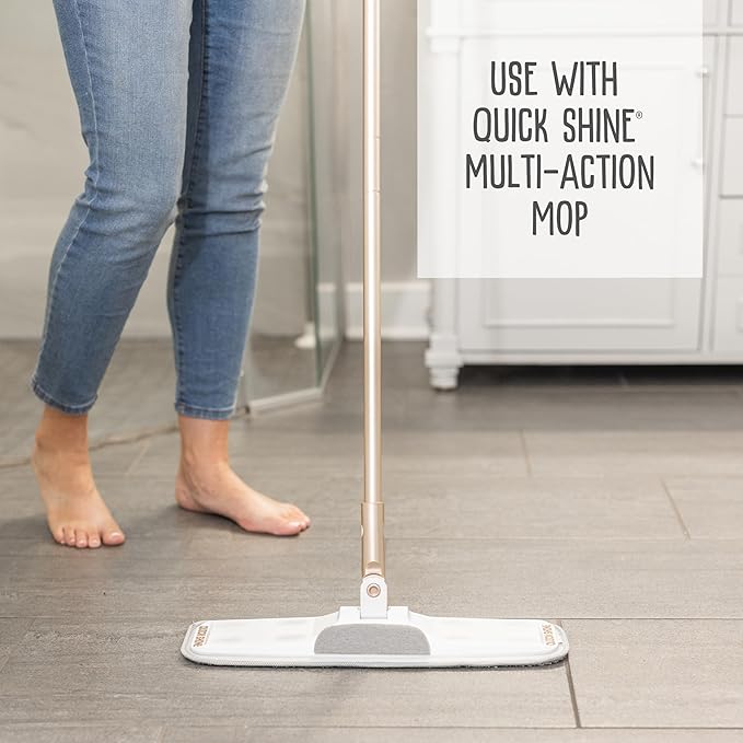 Quick Shine Multi-Surface Floor Finish-Polish 64oz-2pk | Safer Choice, No PFAS, pH Neutral Clean Shine Technology | Squirt & Spread | For Wood, Laminate, LVP, LVT, Tile & Stone | Made in USA