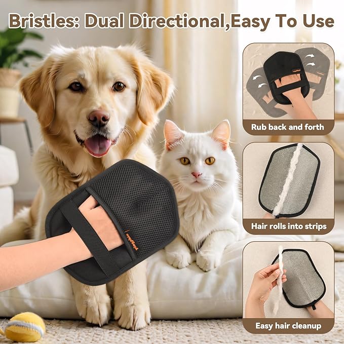 yingphia Washable Reusable Pet Hair Remover Glove for Dog & Cat Hair – Electrostatic Fur Removal Tool for Laundry, Clothes, Sofa, Carpet & Car Seats – Easy Clean Lint Remover for Pet Owners