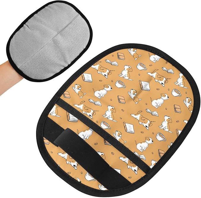 I·D Good Figure Pet Grooming Gloves Reusable Dog & Cat Hair Remover for Furniture, Car Interiors Multi-Surface Deshedding Tool for Carpets, Bedding & Home Cleaning