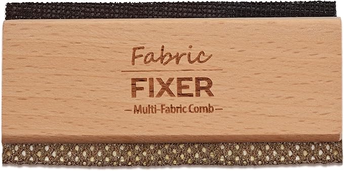 Multi-Fabric Sweater Comb with Natural Cedar Wood Handle (Double Edge Design) Manual Fabric Defuzzer Wool Lint Shaver Comb Scraper for Clothing Pills, Furniture, Sheets and Fabrics