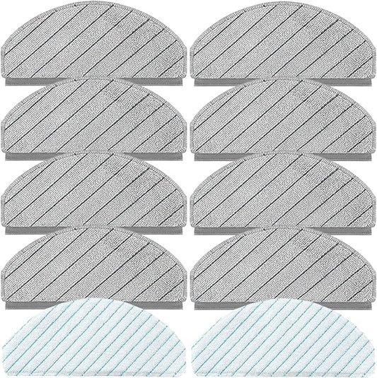 Accessories for ECOVACS DEEBOT T10 Plus, N20 Plus, for Yeedi C12 Pro Plus Robot Vacuum Cleaner, N20 Plus Replacement 8 Pcs Washable Microfiber Mop Pads and 2 Pcs Disposable Mop Pads