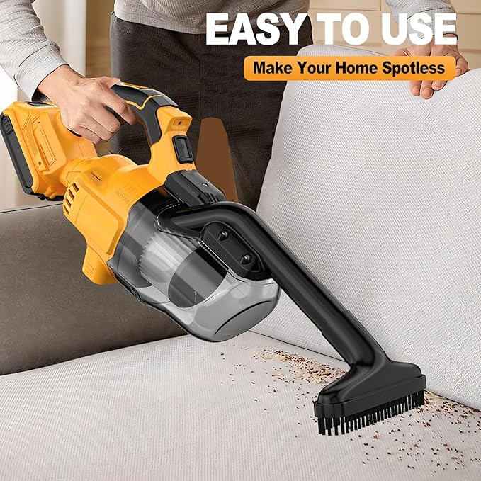 CAMXTOOL Cordless Vacuum for Dewalt 20V Battery, Portable Handheld Vacuum Cleaner with 2 HEPA Filter, 4 Multi Nozzle, Power Shop Vacuum for Home, Car, Floor, Carpet (Battery Not Included)