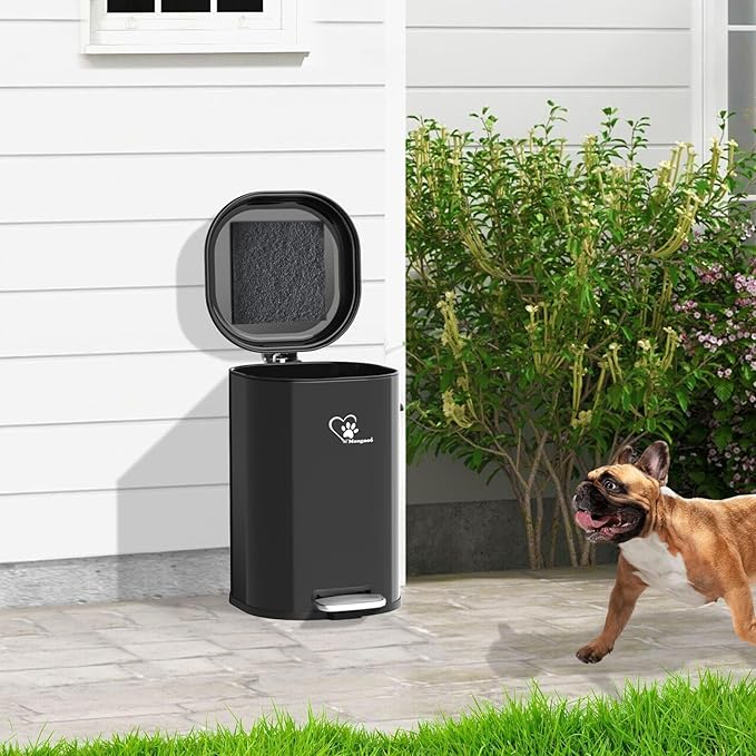 Dog Poop Trash Can Outside, Waste Bin with Lid and Removable Inner,Metal Rake Pooper Scoope,Odor Control for Indoor/Outdoor (Trash Can for Outdoors)