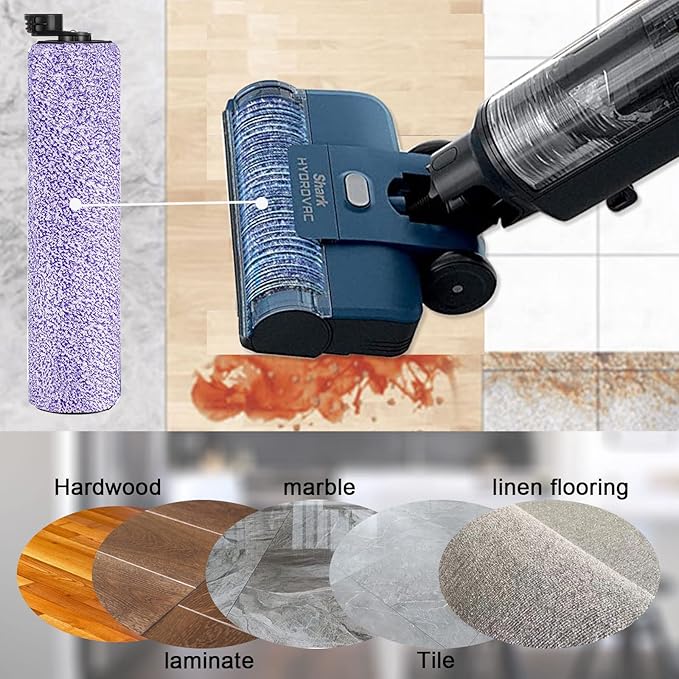 Hydrovac Replacement Brushroll & Filte for Shark WD101 WD201 WD100 WD200 AW201 WD200C WD201C WD101C AW261 wd160 HydroVac XL 3-in-1 vacuum cleaner, compare parts WDB1, WDB2, WDFF1, WDFF2, WDB1F2