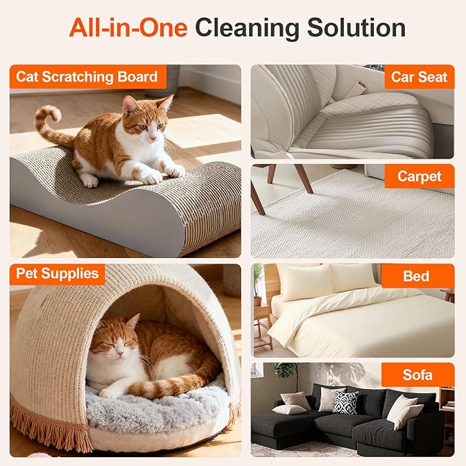 MZFMZF Pet Hair Removal Tool for Furniture, 3 in 1 Cat and Dog Hair Removal Tool, Suitable for Use on Furniture, Carpets, Clothing, and Bedding, Durable, Reusable, Washable, Grey, 1 Pcs