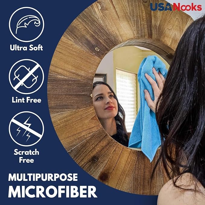 USANOOKS Microfiber Cleaning Cloth Grey - 8 Pcs (12.5"x12.5") - High Performance - 1200 Washes, Ultra Absorbent Microfiber Towel Weave Grime & Liquid for Streak-Free Mirror Shine - Car Washing Cloth
